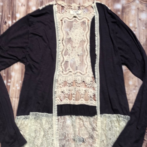 Umgee blue and cream small long cardigan - Picture 2 of 9